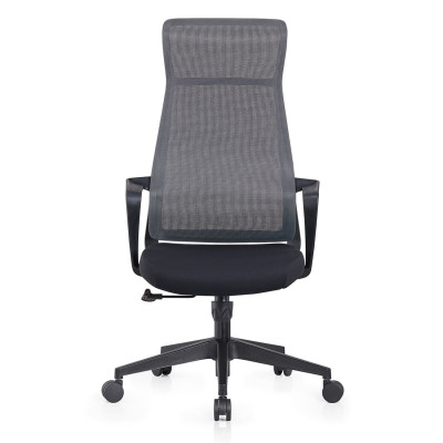 CF2990  Πολυθρόνα Γραφείου Διευθυντή, Mesh Γκρι, Ύφασμα Μαύρο